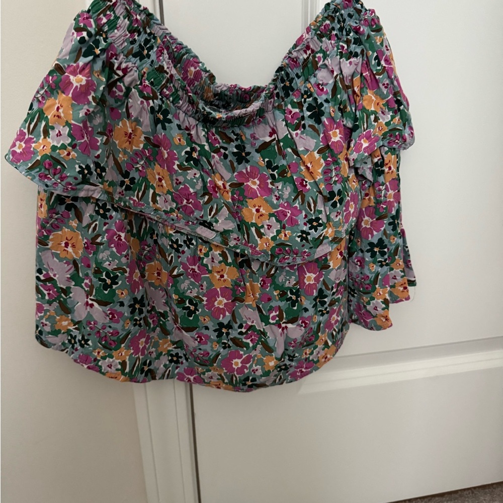 Shop The Mint Girls Floral ruffle skirt with built in shorties